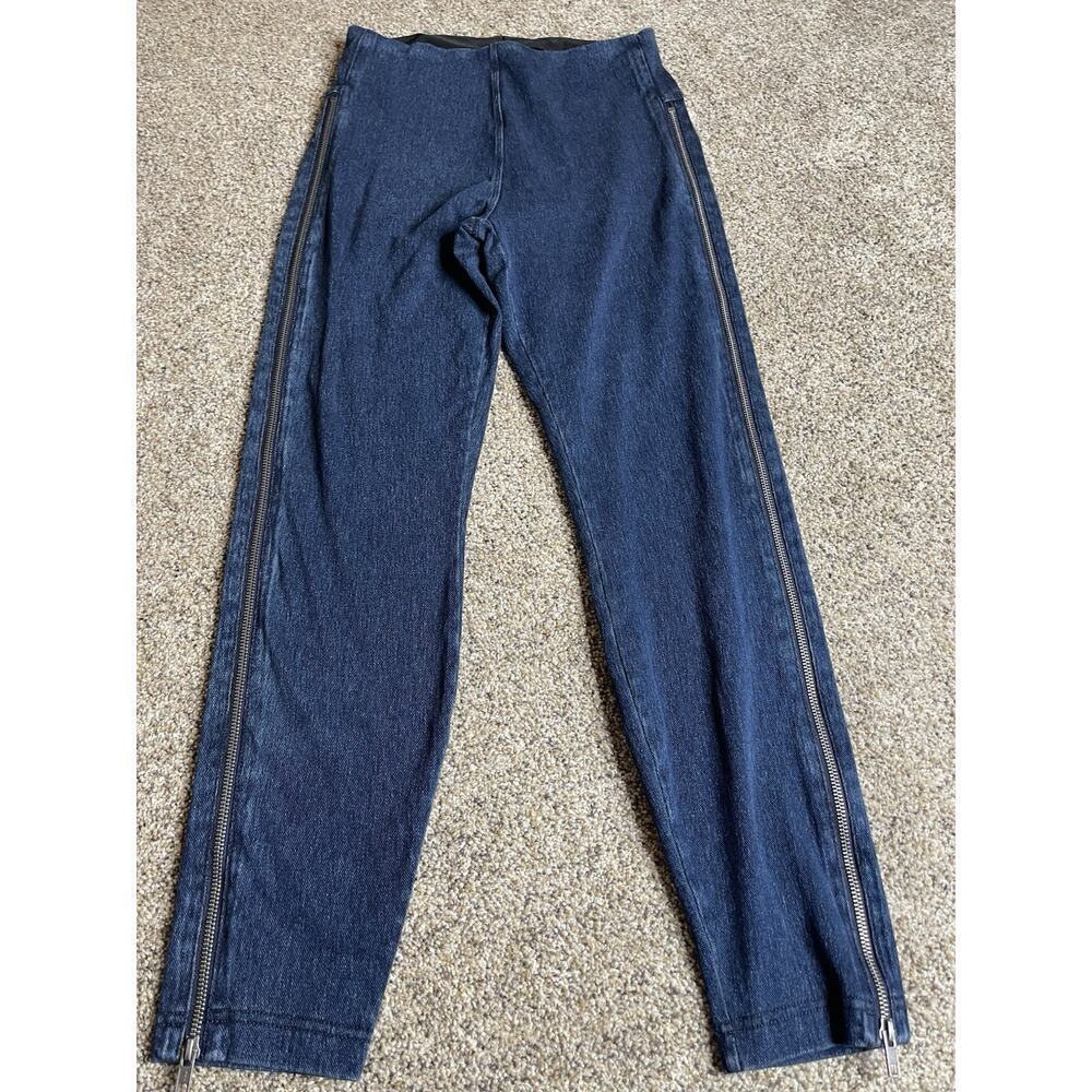 Lysse Ankle Denim Leggings Womens Medium Blue Stretch Jegging Pant Zipper Sides
